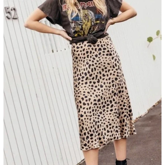 Realisation The Naomi Wild Things Skirt in Tan and Black Small Leopard Womens XS - Picture 1 of 12